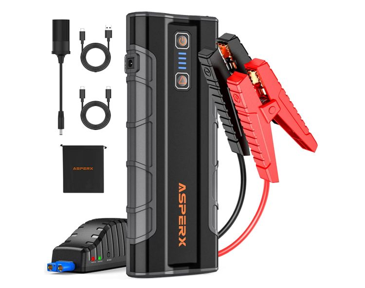AsperX Starthilfe Powerbank 2500A Auto Batterie Booster mit LED  Taschenlampe für 69,99€ 