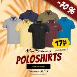 Ben Shermann Herren Polo-Shirts für nur 21,94€ inkl. Versand