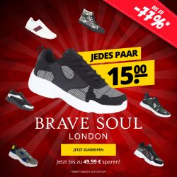 BRAVE SOUL London Sneaker Sale – Jedes Paar nur 15€ zzgl. Versand