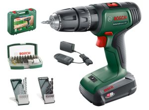 Bosch Akku Schlagbohrschrauber UniversalImpact 18V mit 1x 18V Akku, Koffer, Bits- und Bohrerset für 129,99€