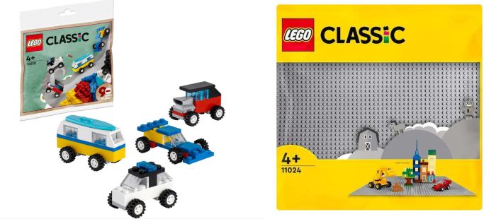 Wieder da: LEGO 11024 Classic Graue Bauplatte + 30510 Classic 90 Jahre  Autos für nur 9,99€ inkl. Versand