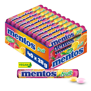 Mentos Fruit Dragees Frucht-Kaubonbons Multipack (40 Rollen à 38g) für nur 15,99€ (statt 19,25€) – Prime Spar-Abo