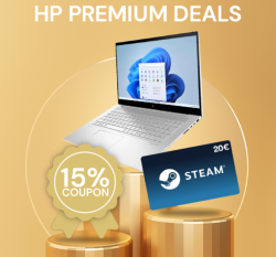 15% Rabbat und 20€ Steam-Gutschein bei den HP Premium Deals bei Office Partner