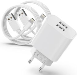 ZNBTCY iPhone Ladegerät mit 2 Ports und 2 x 2m Ladekabel für 6,99€ (statt 14,99€)