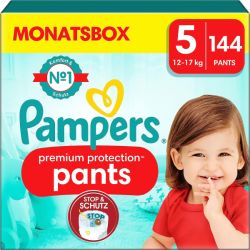 Pampers Premium Protection Pants Monatsbox mit 144 Windeln für 50€ (statt 56,25€) im Spar-Abo