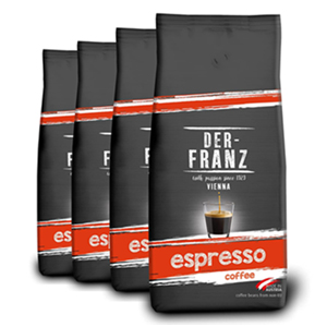 4x 1 kg DER-FRANZ Kaffee Espresso Kaffeebohnen für nur 23,50€ – Prime Deal