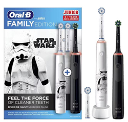 2x Oral-B Pro 3 3900 elektrische Zahnbürste (Family Edition + Star Wars Edition) für nur 65,90€ inkl. Versand (statt 90€)