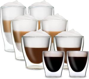 DUOS Latte Macchiato Gläser Set mit 8 Gläsern für 36,99€ (statt 46,99€)