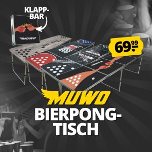 MUWO Champ Bierpong Tisch Set mit 22 Bechern für 69,99€ (statt 79,99€)