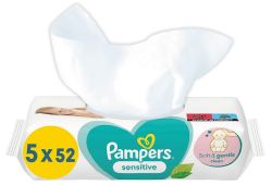 Pampers Sensitive Baby Feuchttücher ohne Duft 260 Tücher (5X52) im Spar Abo für nur 3,69€ (statt 4,99€)