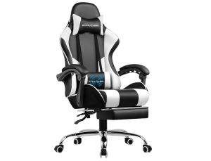 Ergonomischer GTPLAYER ‎GT801-WT Gaming Stuhl mit Fußstütze + Massage-Lendenkissen für 99,99€