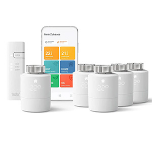tado° Smartes Heizkörper-Thermostat Starter Kit V3+ mit 5 Thermostaten & Bridge für 229,95€ (statt 379€)