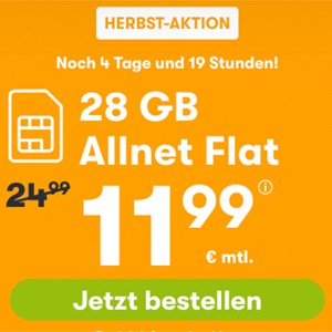 WinSIM Allnet-Flat z.B. mit 28 GB Datenvolumen für 11,99€ mtl. oder 60 GB für 21,99€