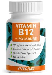 ProFuel VITAMIN B12 500µg + FOLSÄURE 200µg hochdosiert 365 Tabletten im Prime Spar-Abo für nur 8,95€ (statt 9,95€)