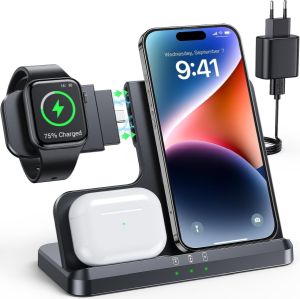 Nochmal günstiger! Induktive Ladestation Apple Watch, AirPods und iPhone ab 11,19€ (statt 27,99€)