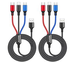 2er-Pack NINGKPOW Multi USB 3in1 Ladekabel für nur 6,29€ (statt 6,99€)