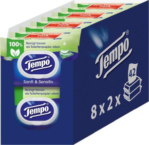 Tempo Feuchte Toilettentücher “Sanft & Sensitiv” 16 x 42 Tücher für 17,93€ (statt 25,20€) im Spar-Abo