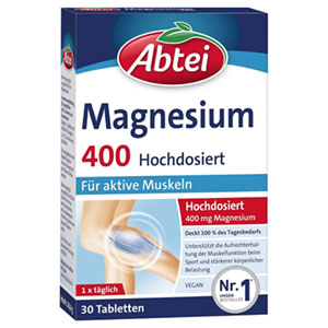 Abtei Magnesium 400 (30 Tabletten) ab nur 2,35€ (statt 2,95€) – Prime Spar-Abo
