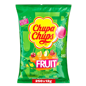 250 Chupa Chups Frucht-Lollis (je 12 g) mit 4 Geschmacksrichtungen ab nur 23,99€ inkl. Prime-Versand