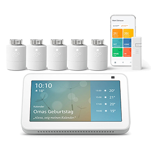 tado° Smartes Heizkörper-Thermostat Starter Kit V3+ mit 5 Thermostaten + Echo Show 5 für 249,95€ (statt 385€)