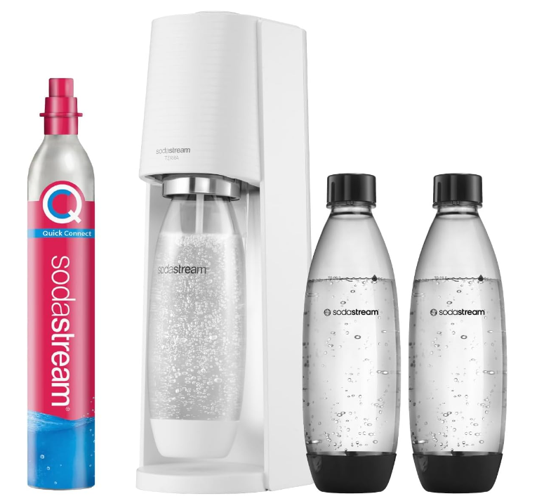 SodaStream Wassersprudler TERRA Promopack mit CO2-Zylinder und 3x 1L spülmaschinenfeste Kunststoff-Flasche für nur 69,99€ inkl. Versand