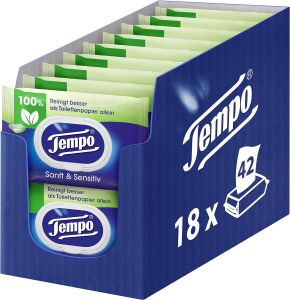18x Tempo feuchtes Toilettenpapier Sanft & Sensitiv für 20,78€ (statt 25€) im Spar-Abo