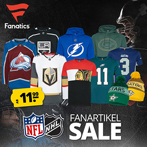 Großer Fanatics NFL / NHL Fanartikel Sale mit Hoodies, Trikots & mehr