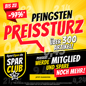SportSpar Preissturz Sale mit bis zu 97% Rabatt auf über 300 Artikel + 5€ Gutschein ab 60€