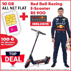 freenet 10GB Telekom LTE Allnet Flat für mtl. 34,99€ + Red Bull Racing E-Scooter RS900 für 1€ Zuzahlung