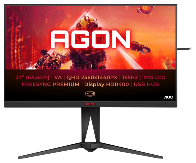 AOC AG275QXN QHD Gaming Monitor (27 Zoll, 1ms Reaktionszeit, 165 Hz) für nur 229€ (statt 277€)