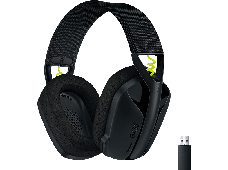 LOGITECH G435 LIGHTSPEED Kompatibel mit Dolby Atmos, PC, PS4, PS5 und Handy, kabelloses, Over-ear Gaming-Headset Bluetooth Schwarz
