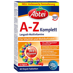 40er-Pack Abtei A-Z Komplett Langzeit-Multivitamine Depot-Tabletten ab 4,35€