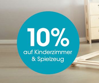10% Rabatt auf die Kategorien Kinderzimmer & Spielzeug im Babymarkt Onlineshop