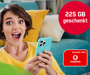freenet Vodafone GigaMobil M mit 250 GB (500 MBit/s, 5G) für 29,99€ mtl.