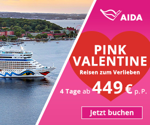 Finale! AIDA Pink Valentine – Kreuzfahrten für Verliebte schon ab 449€ p.P.