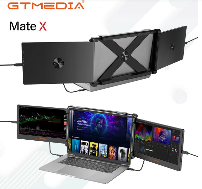 GTMEDIA MATE X Portabler Dual Screen Extender (13-17.3″ Laptop, 1920*1080, IPS Screen, 60Hz) für nur 179€