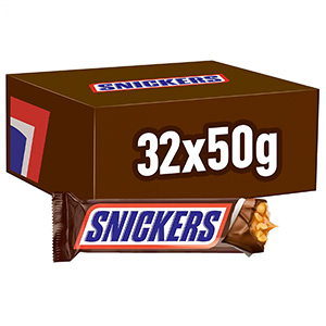 Hunger? 32er-Box Snickers Schokoriegel (32 x 50g) für 13€ (statt 15,30€) – Prime Spar-Abo