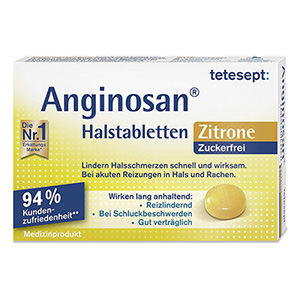 tetesept Anginosan Zitrone zuckerfreie Halstabletten (20 Stück) für 1,30€ (statt 3,49€)