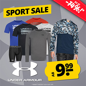 SportSpar: Under Armour Sale mit bis zu 75% Rabatt – Jacken, Schuhe, Funktionswäsche uvm.