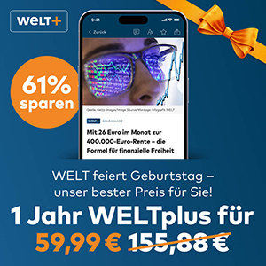 Bis zu 53% Rabatt auf WELTplus Premium – 59,99€ pro Jahr (statt 155,88€) / 5,99€ pro Monat (statt 12,99€)