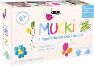 KREUL 23050 Mucki Fingerfarbe 6 x 50 ml für 8,99€ (statt 11,84€)