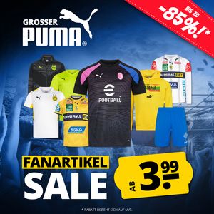 SportSpar: Bis zu 85% Rabatt im PUMA Fanartikel Sale – Trikots, Jacken uvm.