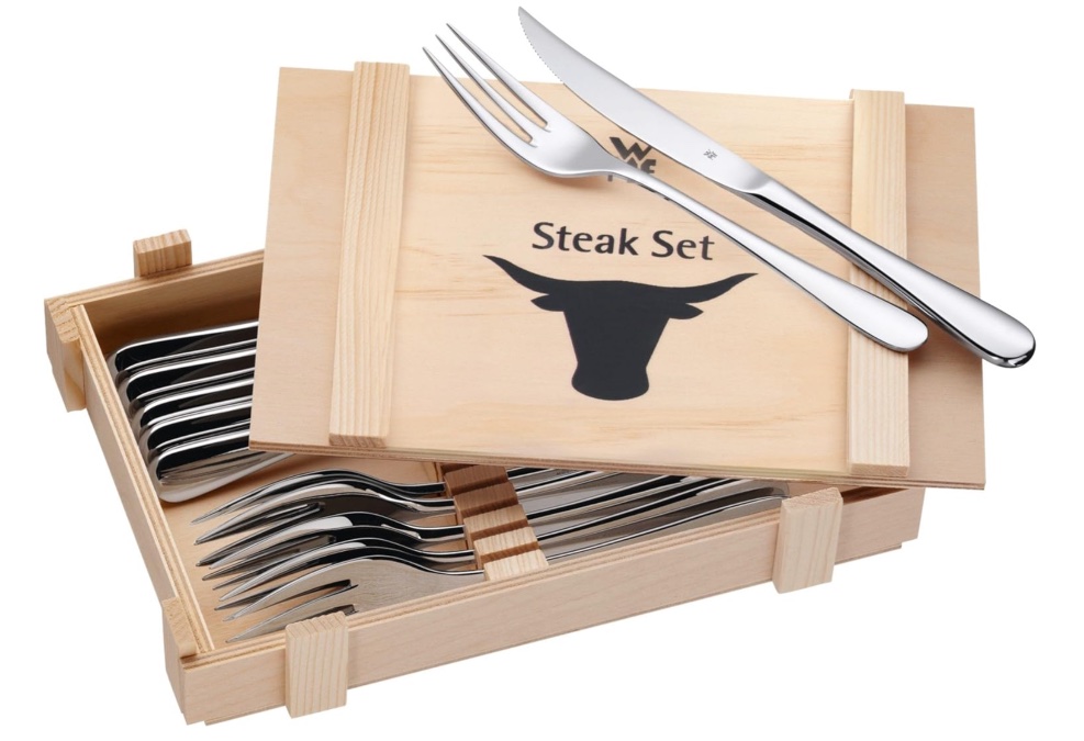 WMF Steakbesteck 12-teilig für 6 Personen in Holzkiste für nur 24,99€ bei Prime-Versand