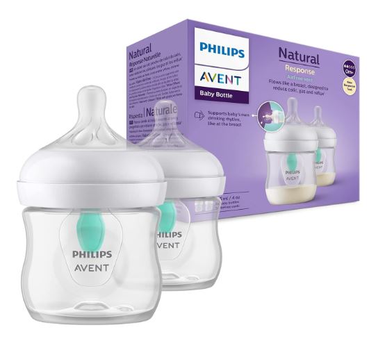 2x Philips Avent SCY670/02 Babyflaschen Natural Response (AirFree Ventil, 125 ml, BPA-frei) für nur 11,99€