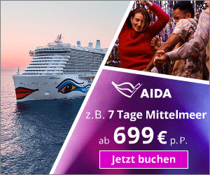 AIDA Sommer Hits 2024 z.B. 7 Tage Mittelmeer schon ab 699€ p.P.