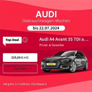 Audi Gebrauchtwagen-Wochen bei LeasingMarkt.de mit Privat- und Gewerbeleasing-Deals ab 198€ mtl.