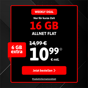 Top! Die BLACKSIM Allnet Flat – z.B. Allnet- & SMS-Flat mit 16 GB für 10,99€ oder 50 GB für mtl. 19,99€