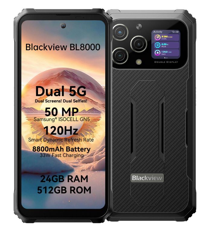 Blackview BL8000 5G Outdoor Smartphone (6.8″ 2.4K 120Hz, 24GB RAM, 512GB Speicher, 50 MP) für nur 369,99€