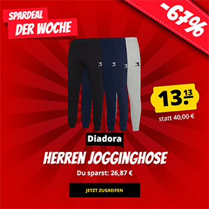 Diadora Cuff Herren Jogginghose (3 Farben, S-3XL) für 17,08€ (statt 23€)