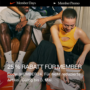 Nike Member Days mit 25% Rabatt auf nicht reduzierte Artikel (MBW: 50€)